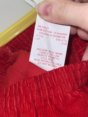 NOS NWT Rainbow Brite Dobie VINTAGE Red Corduroy Pant Size 5 Extremely Rare Find - Picture 6 of 9