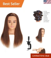 Professional 20-22 Inch Human Hair Mannequin Head for Cosmetology Training