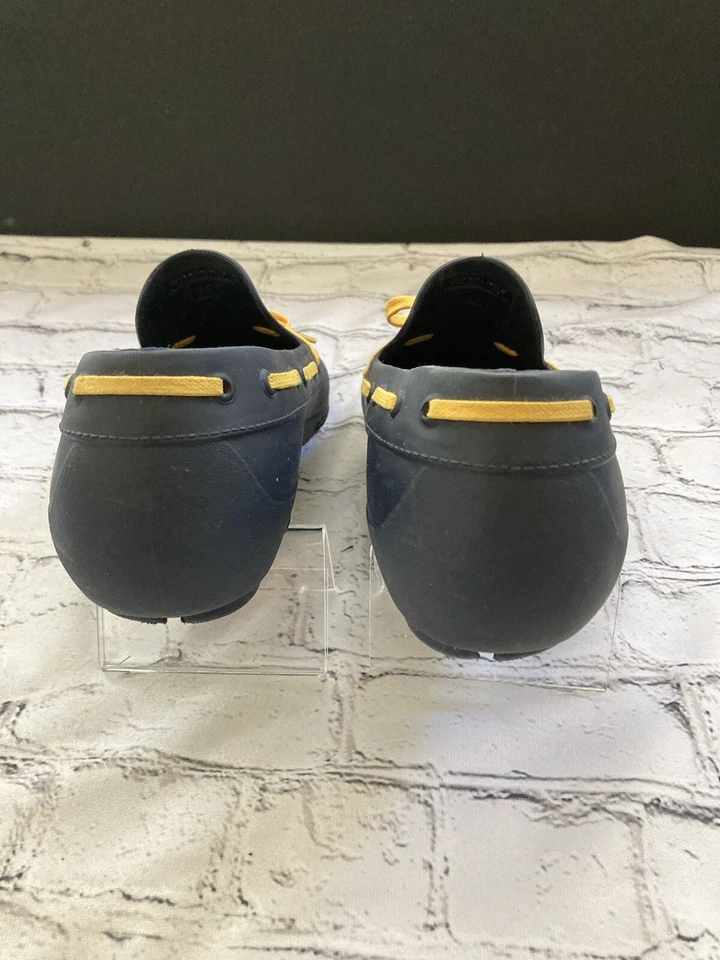 Sapatos de barco masculinos Aldo azul marinho com cadarço Moc toe parte superior baixa EUA tamanho 11 Itália 44 - Imagem 4 de 4