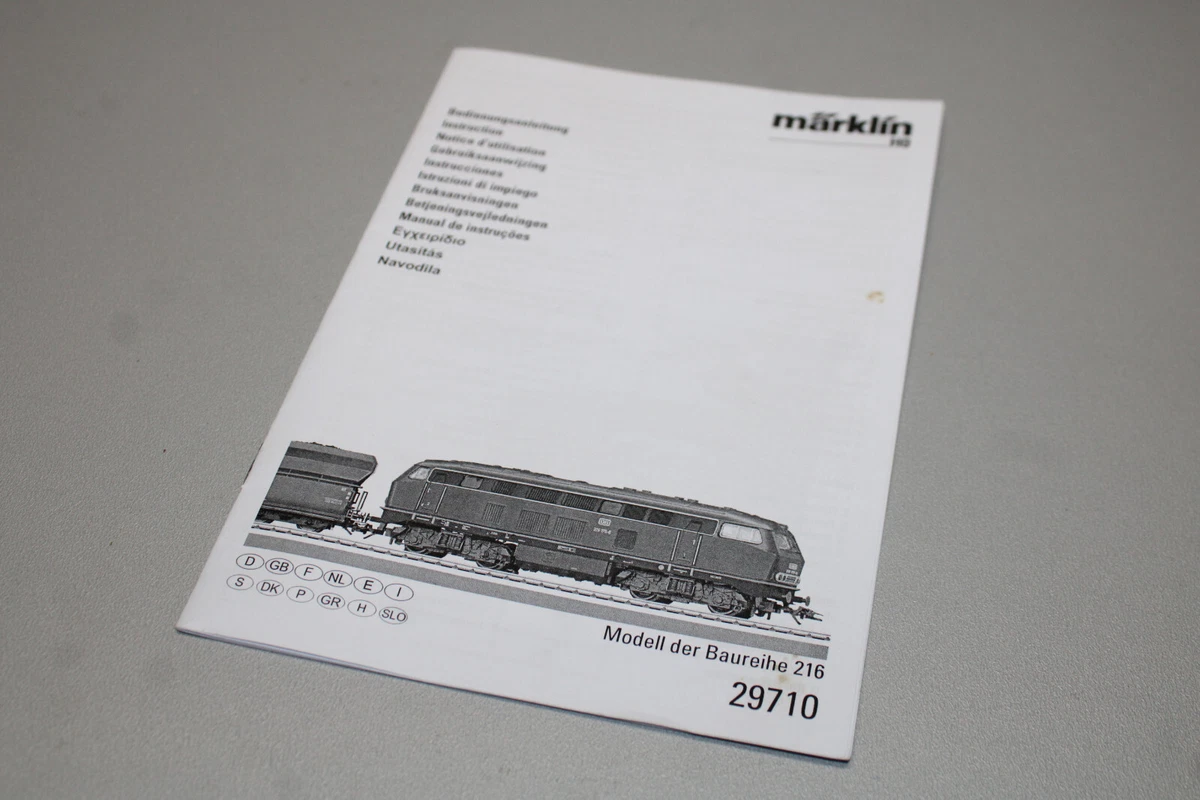 Märklin Operating Instructions 29710 Diesel Locomotive Series 216 DB Gauge  H0