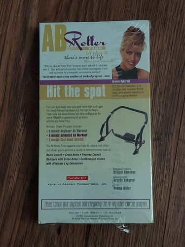 Ab Roller Plus - 15 Minute Power Program (1995) VHS Rock N Roll Ab Workout - Picture 2 of 3
