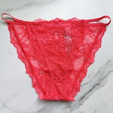Victoria's Secret Dream Angels Lace Mini String Bikini Panty Hot Pink SZ M