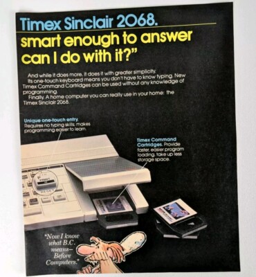 1983 Rolling Stone Vintage Print Ad Timex Sinclair 2068 Keyboard Home Computer