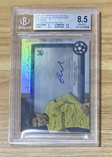 Giovanni Reyna 2020-21 Topps Museum UEFA Auto /75 Sapphire Refractor BGS 8.5/10