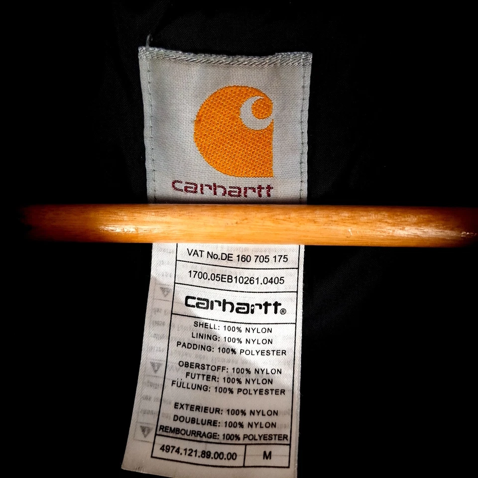 CARHARTT Hombres Parka Chaqueta Talla M Con Capucha Aislada Negro Cremallera ... - Imagen 4 de 4