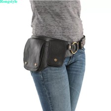 Ladies' Medieval Steampunk Pu'er Leather Hip Belt, Festival Pocket Waist Bag