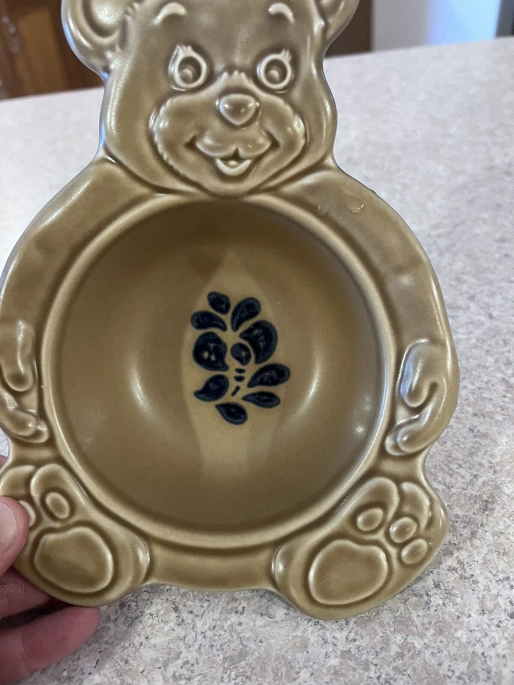 Миска Pfaltzgraff Teddy Bear поррингер каша народное искусство желтовато-коричневое синее блюдо - Изображение 2 из 3