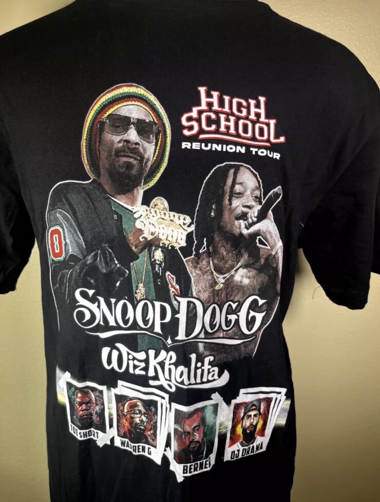 Snoop Dogg & Wiz Khalifa High School Reunion Tour 2023 Concert T