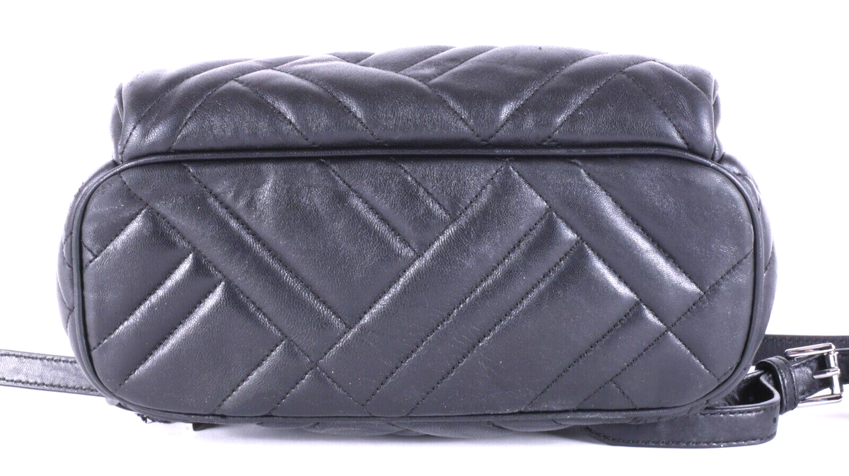 Michael Kors Abbey Medium Quilted Black Leather Backpack | eBay