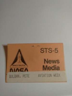 CA2  STS -5 Columbia  Press Pass Pete Bulban Bureau Chief Aviation Week  