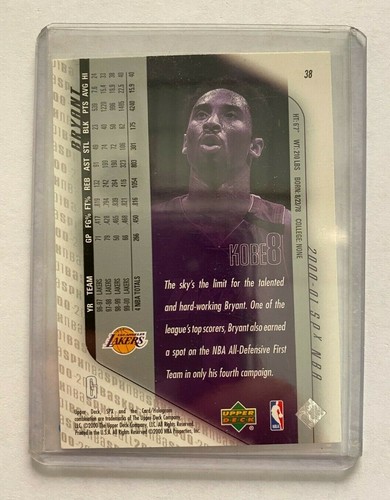 2000-01 Upper Deck SPx Kobe Bryant #38 LA Lakers - Picture 2 of 2