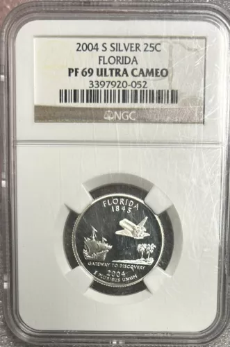 2004 S Silver Florida Statehood Quarter NGC PF69 ULTRA CAMEO BX7-22