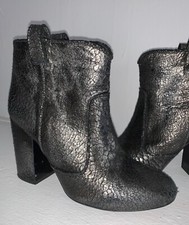 $920 Laurence Dacade Pete Boot Booties Gray Ruthenium Crackle Rare!! +box 7.5 38