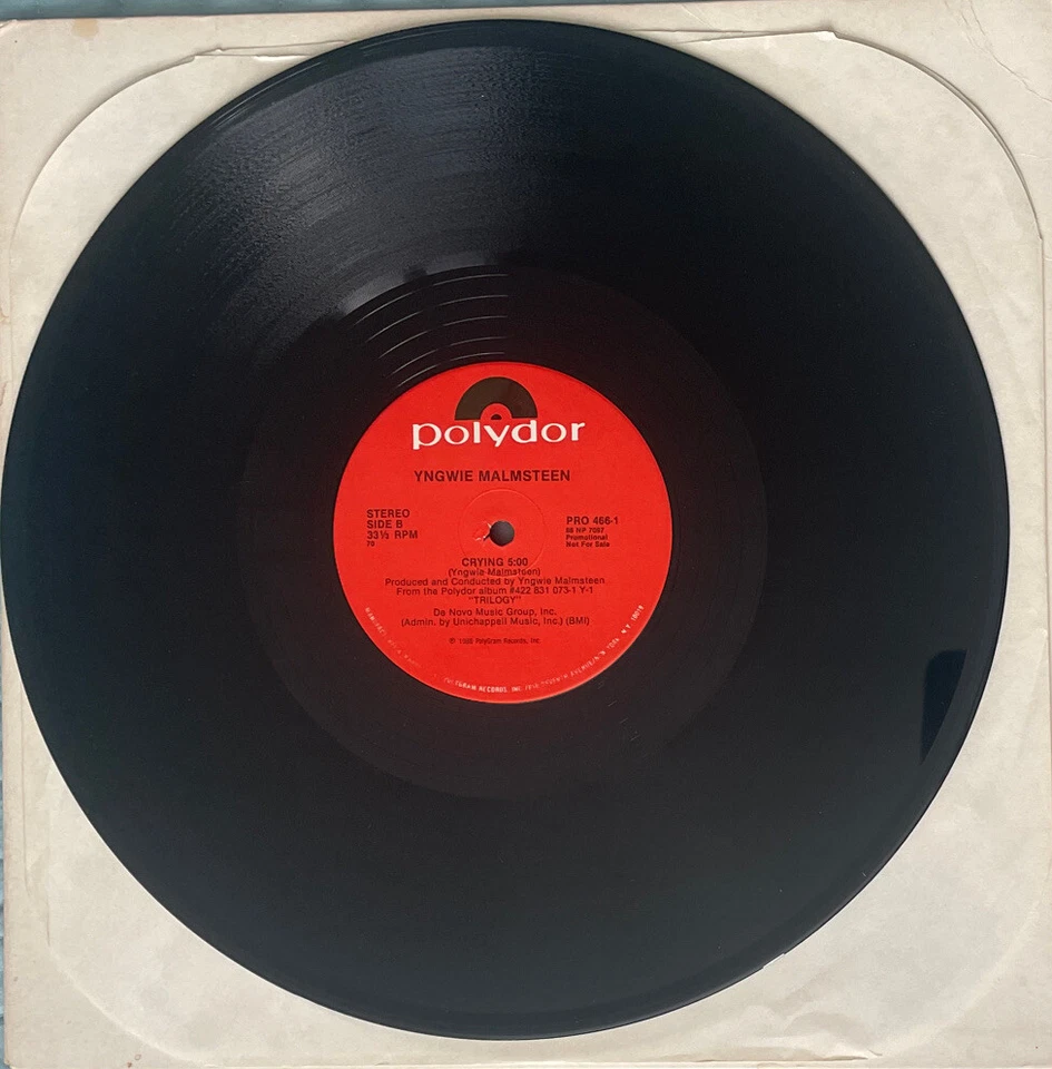 Yngwie Malmsteen {Fire/Crying} Vinyl 1986 PROMO Record 12” Single PRO 466-1 Foto 4 de 4
