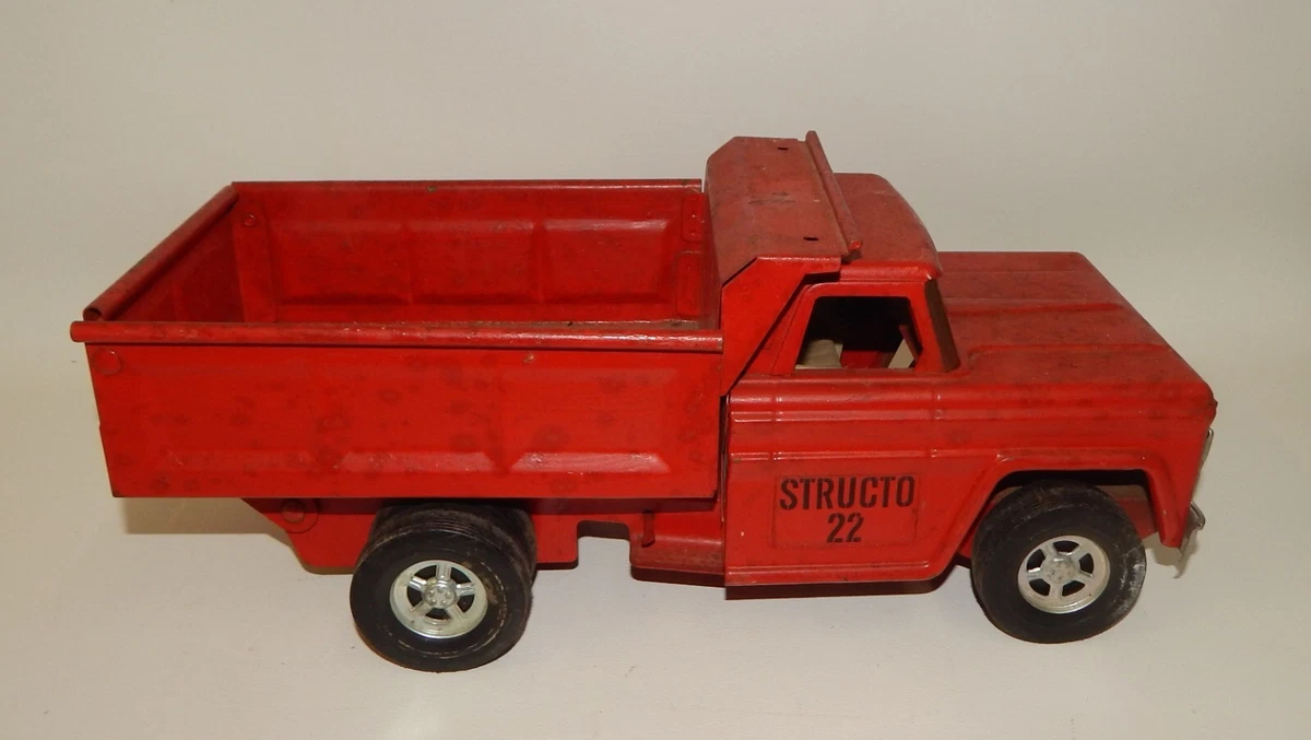 Vintage Structo 22 Pressed Steel Red Dump Truck Toy