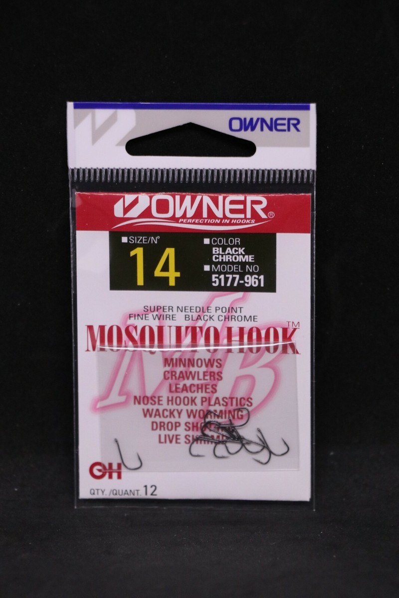 OWNER Mosquito Bait Hooks 5177-961 Size 14 - 12 pack Black