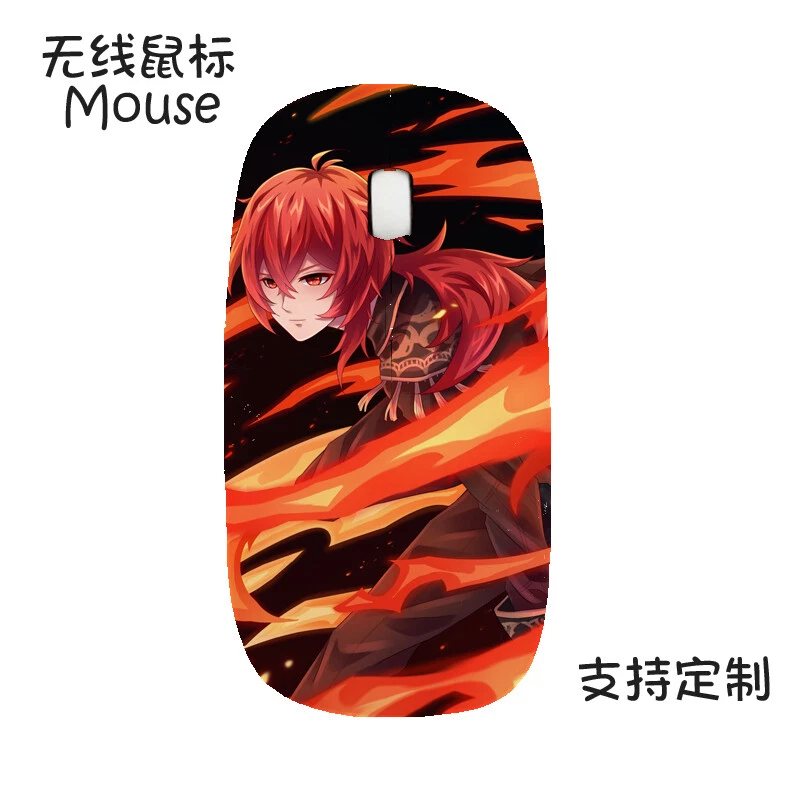 Anime Genshin Impact Hutao Ganyu Keqing Qiqi Wireless Mouse USB Gaming Mouse  - Image 3 of 4