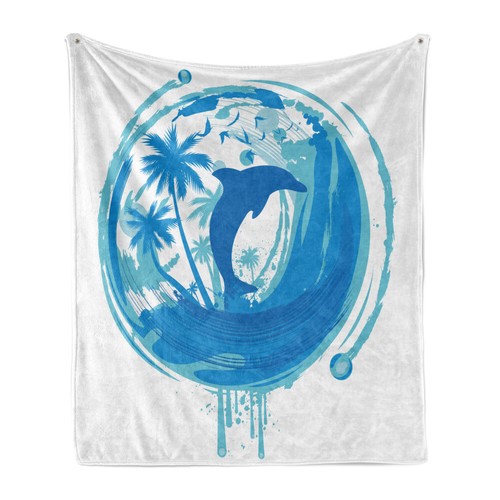 Dolphin Soft Flannel Fleece Throw Blanket Maritime Style Exotic eBay