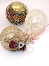 Vintage Lot Of 3 Different Balls Glass/Metal Christmas Ornaments Made In USA PO