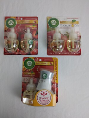Air Wick Essential Oils Refill APPLE CINNAMON MEDLEY 5 refills 1 Warmer