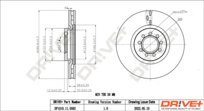 DR!VE+ DP1010.11.0582 FRONT BRAKE DISC FOR IVECO