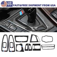 12pcs For BMW 3 4 Series F30 F34 F35 Real Carbon Fiber Interior Trim Decor Cover