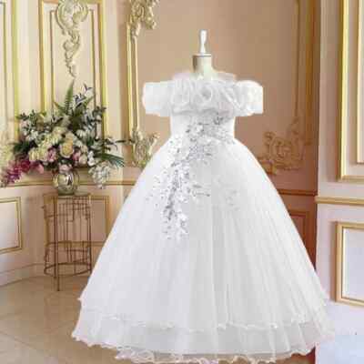 long sleeve 2 piece formal dress Girls Ivory Formal Dress, Ollies Place main image 1