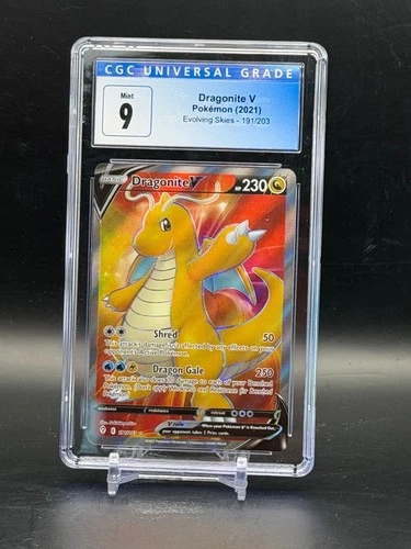 CGC 9 MINT Dragonite V Evolving Skies Full Art Holo Pokemon 191/203
