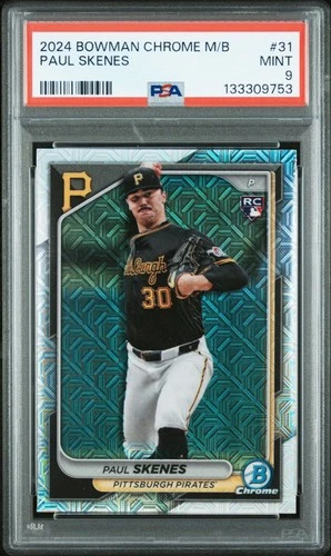 2024 Bowman Chrome Mega Box Refractor Paul Skenes #31 PSA 9 RC ROOKIE