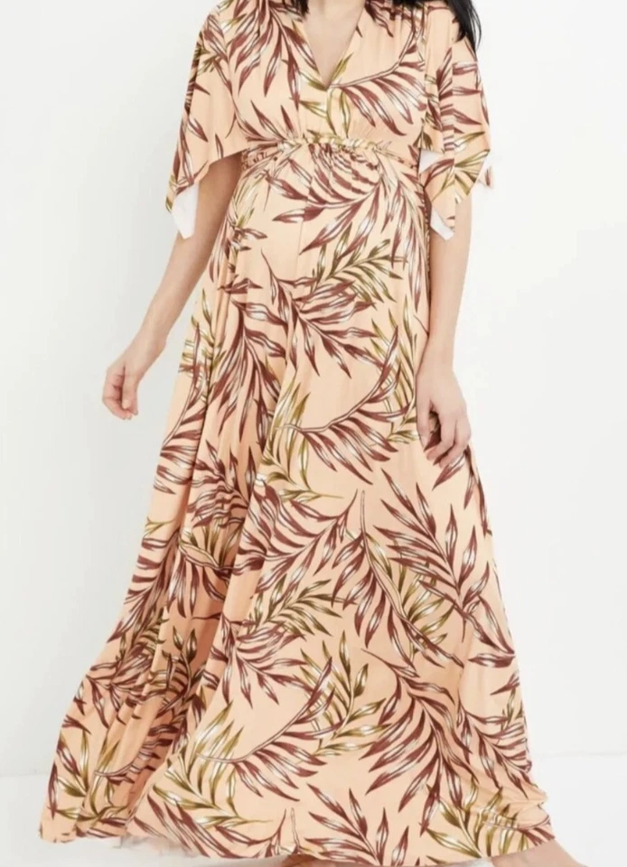Maxi Vestido Rachel Pally Estampado Palma Caftán XS NUEVO CON ETIQUETAS Modal Maternity Resort Foto 3 de 4