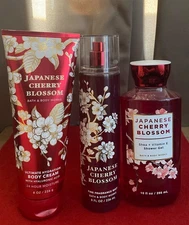 bath and body works Japanese Cherry Blossom 3 pcs set: mist, cream, shower gel