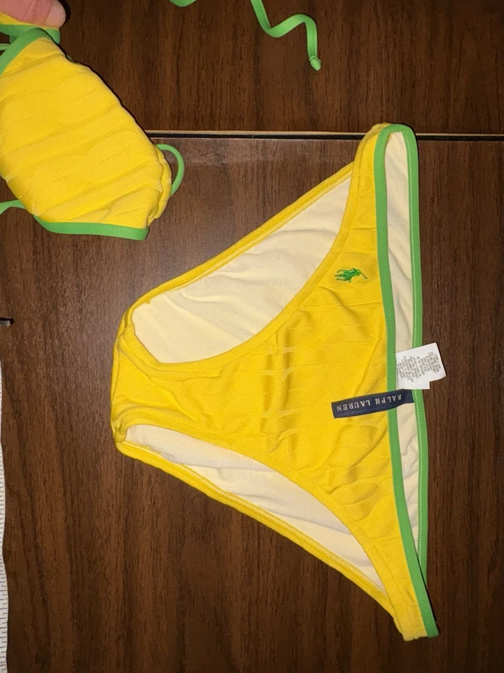Bikini Ralph Lauren 2 piezas a rayas amarillas verdes Foto 4 de 4