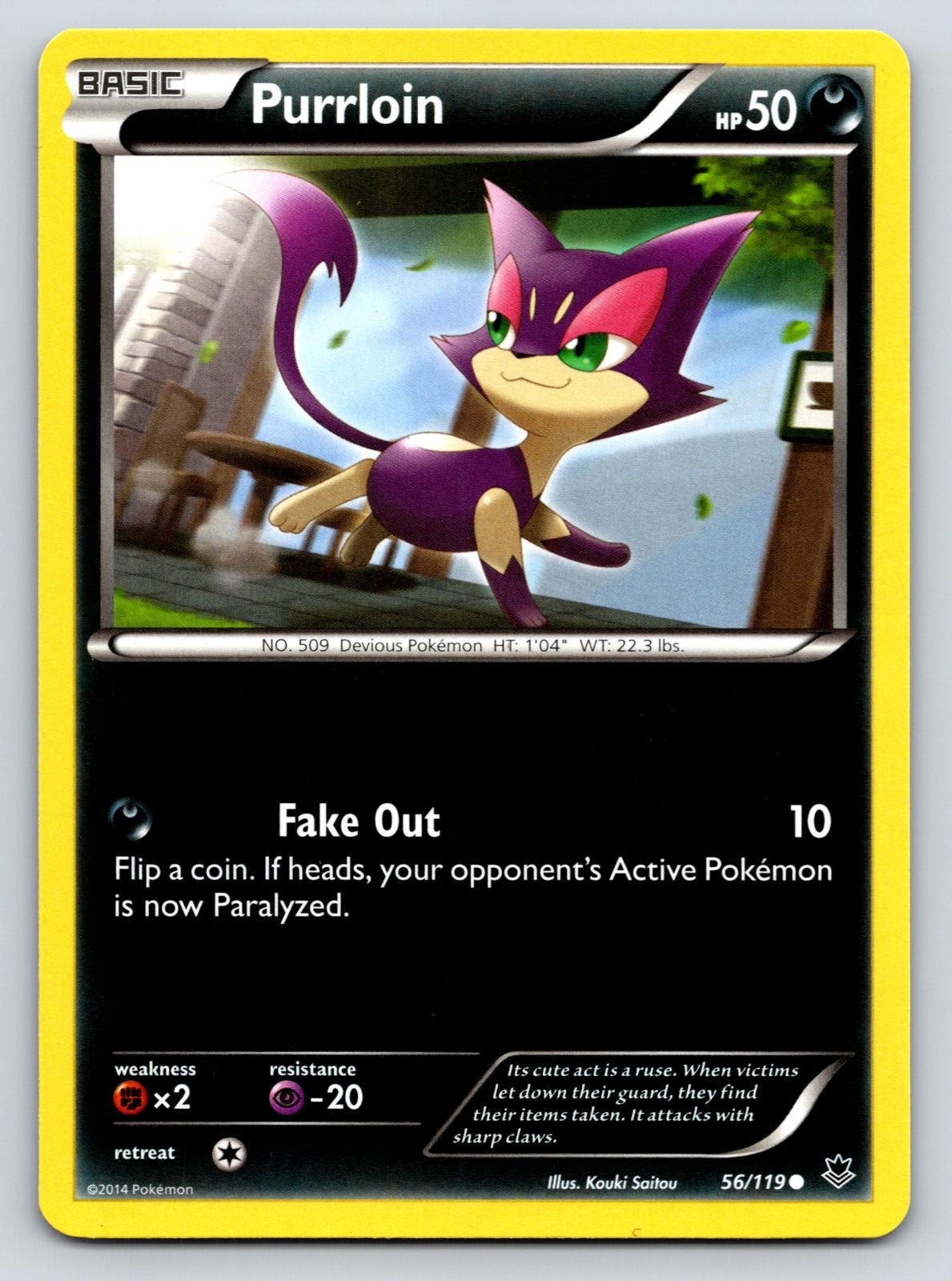 Purrloin 56/119 Common Phantom Forces Pokemon Near Mint