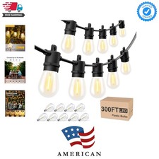 Outdoor String Lights 300 FT, Patio Lights for Outside with Shatterproof Bulb...