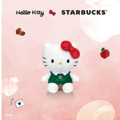 激レア！ハローキティぬいぐるみ✖️Starbucks® Starbucks x Hello Kitty 2024 Plush In Green Apron Barista Korea | eBay