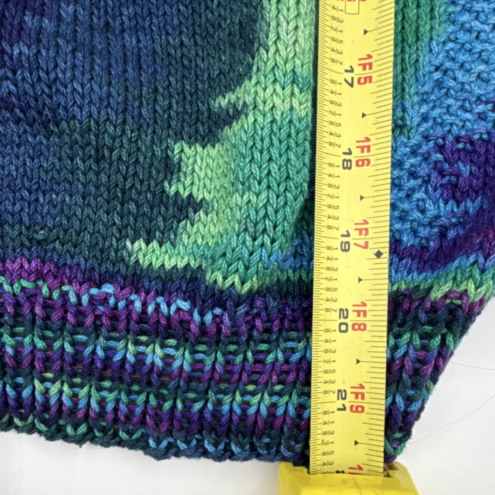 Handmade Multicolor Knitted Pullover Sweater Shor… - image 14