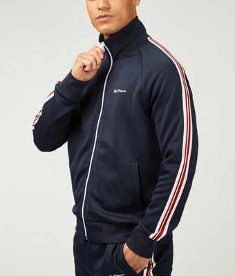 Ben Sherman Mens Track Top House Tarped Retro Classic Sporty Jacket Navy Blue