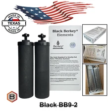 Berkey Authentic Black BB9-2 Water replacement Filters - For Berkey Water System