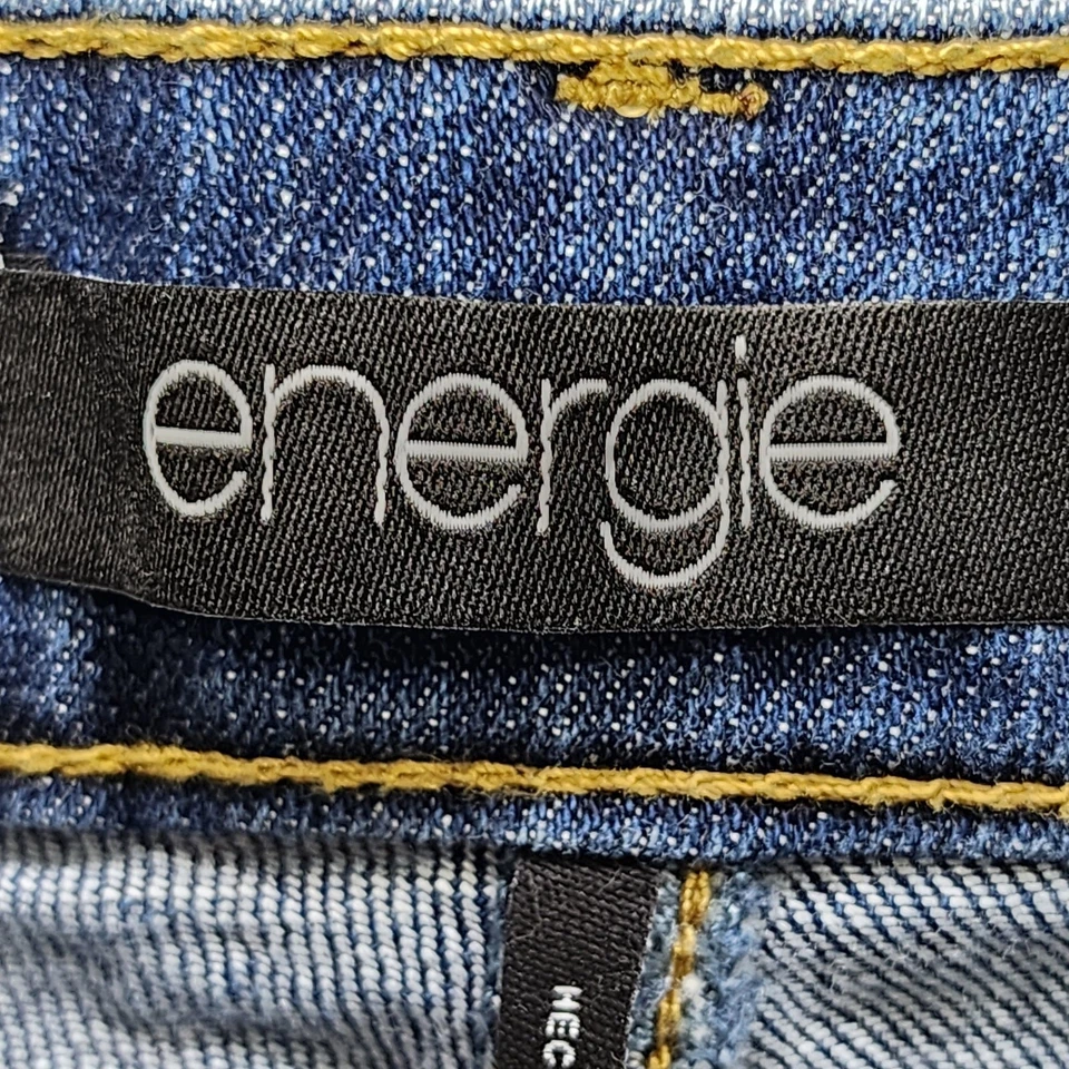 Energie Shorts Womens 15 Juniors Blue Bermuda Destructed Cut Off Hem Dark Wash - Image 4 of 4