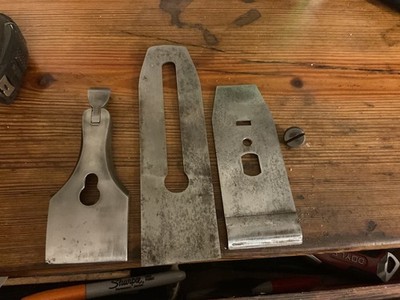 Stanley 2  iron ,chipbreaker, cap: fits #4,#5, planes good, used condition