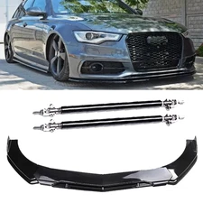 Front Bumper Lip Spoiler Splitter Glossy Black Body Kits For Audi A6 S6 RS6