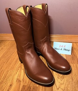 Justin Boots Roper Style Leather Size 8.5D Style 3404 Justin Boots | Shoes | Justin Mens Roper Boots 345 Brown  main image 4