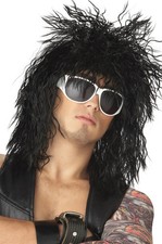 Brand New Rockin' Rock Star Dude Halloween Costume Wig Black 