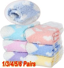6Pairs Women Ladies Soft Fluffy Bed Socks Winter Warm Lounge Slipper Fleece Sock