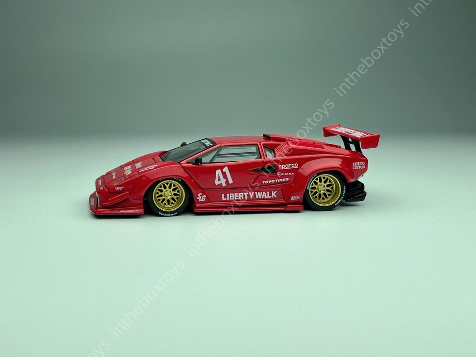 Mini GT 1100 Lamborghini Countach LB Works LBWK Red Liberty Walk JDM ...