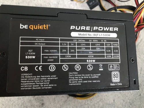 Be Quiet Pure Power BQT L7 530W 80 Plus ATX Netzteil