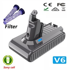 8.0Ah V6 Battery For Dyson V6 SV03 SV04 SV09DC59 DC61 with 2pcs Filters