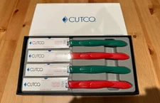 Cutco 4 Piece Set Table Knife Set 1759 Red And Green Handles Christmas Colors
