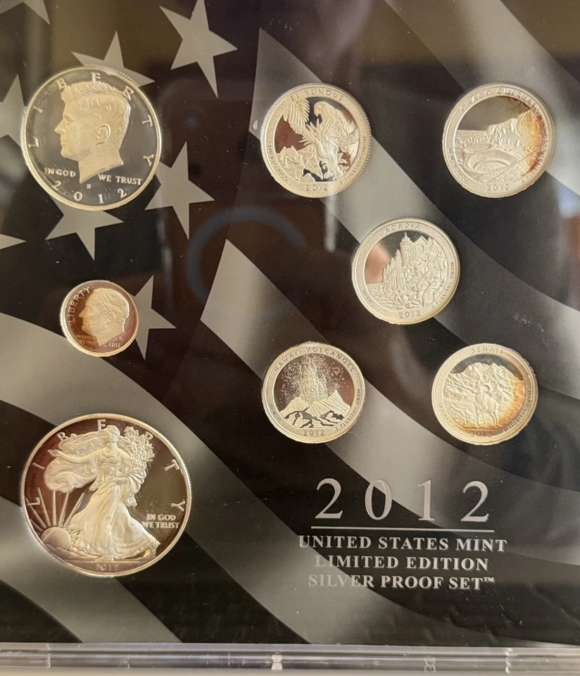 2012 U.S. Mint Limited Edition Silver Proof Set Toned Coins W/COA  Key Date! - Image 3 of 4