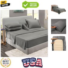 Flex Top King Sheets, 6 Piece Set - Hotel Luxury Sheets for Top Split King Be...